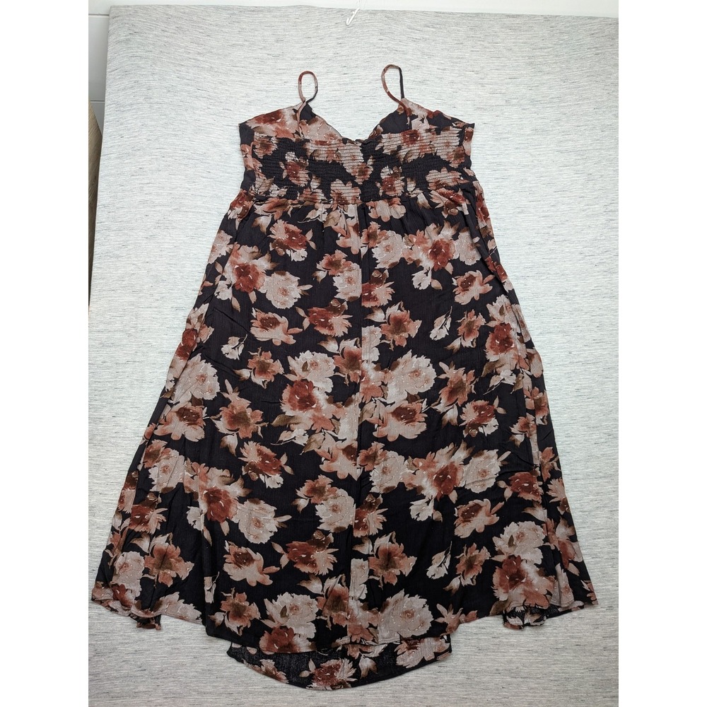 Final Touch Dress Womens 3XL Black Floral Sleeveless‎ Button Front Boho Maxi 3X - Picture 6 of 7